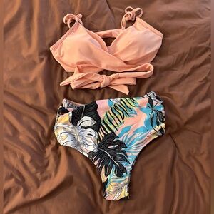Tropical Print Bikini Set